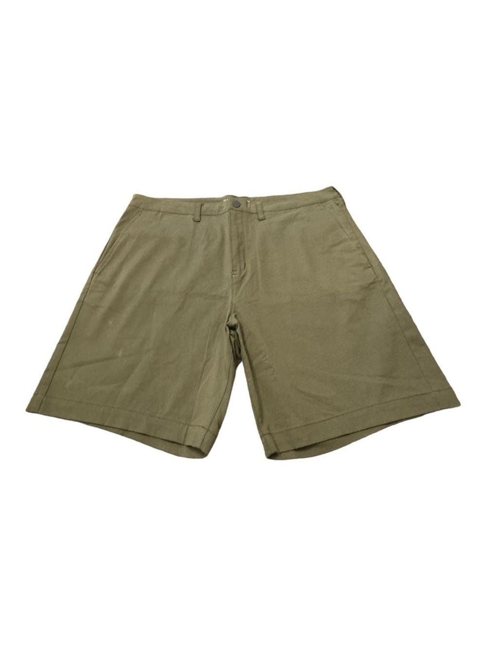 Mack Weldon Olive Green Flat Front Chino Shorts Snap Zipper Men’s Size 36